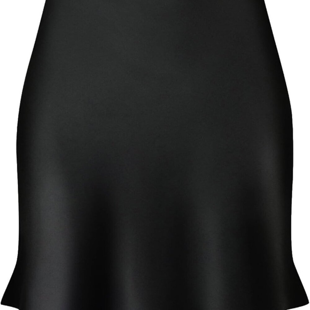 Mini Skirts for Women Satin High Elastic Waist Ruffle Bodycon Short Skirt